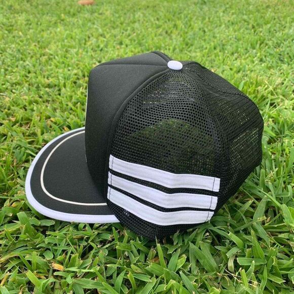 Vintage trucker hat 3 stripe A-1 on a Mohr's tag snapback black mesh - Picture 2 of 4